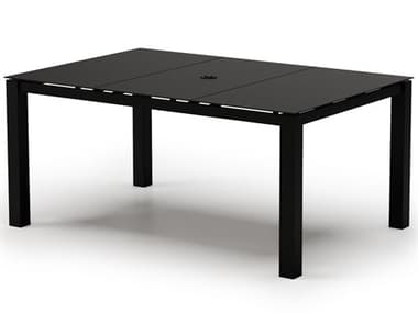 Homecrest Mode Aluminum 66'W x 44''D Rectangular Cafe Table with Umbrella Hole HC134466FWH