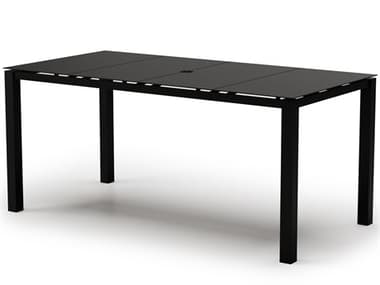 Homecrest Mode Aluminum 88'W x 44''D Rectangular Bar Table with Umbrella Hole HC134488BRWH