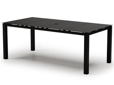 Homecrest Mode Aluminum 88'W x 44''D Rectangular Counter Table with Umbrella Hole HC134488BWH