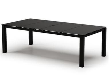 Homecrest Mode Aluminum 88'W x 44''D Rectangular Dining Table with Umbrella Hole HC134488DWH