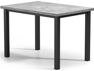 Homecrest Concrete Aluminum 62''W x 42''D Rectangular Bar Table with Umbrella Hole HC254262BRCT