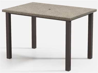 Homecrest Stonegate Aluminum 62''W x 42''D Rectangular Bar Table with Umbrella Hole HC254262BRSG