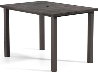 Homecrest Timber Aluminum 62''W x 42''D Rectangular Bar Post Base Table with Umbrella Hole HC254262BRTM