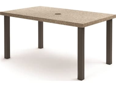 Homecrest Stonegate Aluminum 62''W x 42''D Rectangular Counter Table with Umbrella Hole HC254262BSG