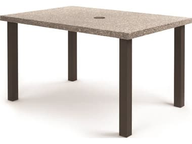 Homecrest Shadow Rock Aluminum 62''W x 42''D Rectangular Counter Table with Umbrella Hole HC254262BSH