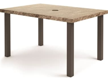 Homecrest Slate Aluminum 62''W x 42''D Rectangular Counter Table with Umbrella Hole HC254262BSL