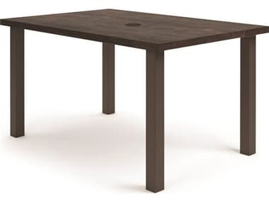 Homecrest Timber Aluminum 62''W x 42''D Rectangular Counter Table with Umbrella Hole HC254262BTM