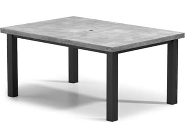 Homecrest Concrete Aluminum 62''W x 42''D Rectangular Dining Table with Umbrella Hole HC254262DCT