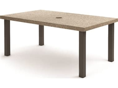 Homecrest Stonegate Aluminum 62''W x 42''D Rectangular Dining Table with Umbrella Hole HC254262DSG
