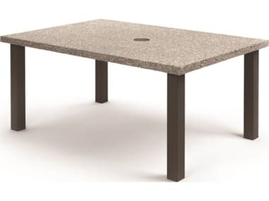 Homecrest Shadow Rock Aluminum 62''W x 42''D Rectangular Dining Table with Umbrella Hole HC254262DSH