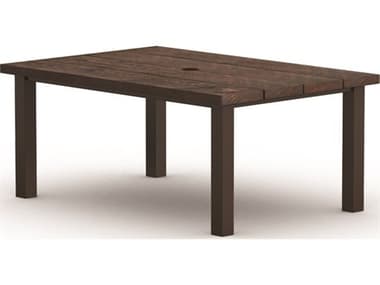 Homecrest Timber Aluminum 62''W x 42''D Rectangular Dining Table with Umbrella Hole HC254262DTM