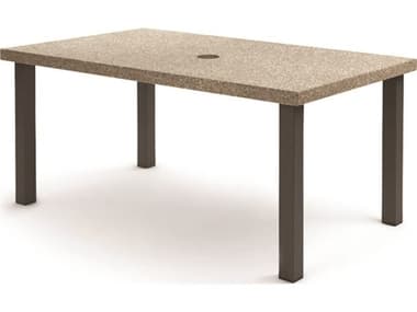 Homecrest Stonegate Aluminum 62''W x 42''D Rectangular Dining Table with Umbrella Hole HC254262FSG