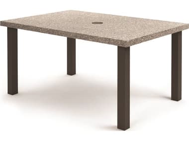 Homecrest Shadow Rock Aluminum 62''W x 42''D Rectangular Coffee Table with Umbrella Hole HC254262FSH