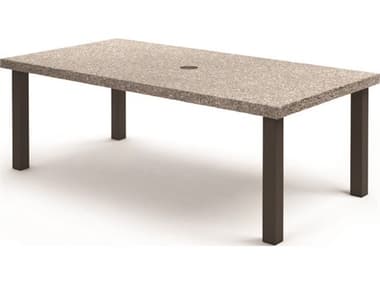 Homecrest Shadow Rock Aluminum 82''W x 42''D Rectangular Dining Table with Umbrella Hole HC254282DSH