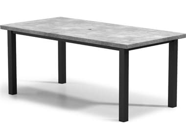 Homecrest Concrete Aluminum 84''W x 42''D Rectangular Counter Table with Umbrella Hole HC254284BCT