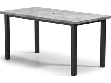 Homecrest Concrete Aluminum 84''W x 42''D Rectangular Bar Table with Umbrella Hole HC254284BRCT