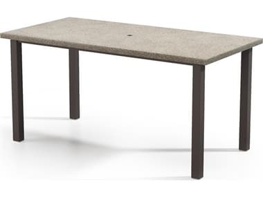 Homecrest Stonegate Aluminum 84''W x 42''D Rectangular Bar Table with Umbrella Hole HC254284BRSG