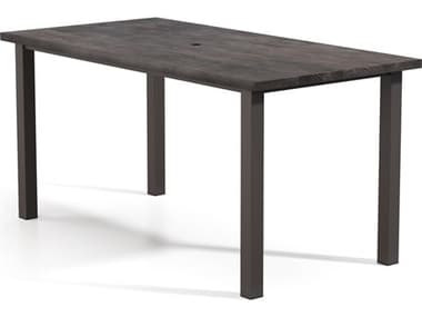 Homecrest Timber Aluminum 84''W x 42''D Rectangular Bar Post Base Table with Umbrella Hole HC254284BRTM