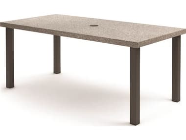 Homecrest Stonegate Aluminum 84''W x 42''D Rectangular Counter Table with Umbrella Hole HC254284BSG