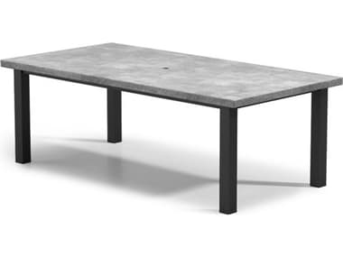 Homecrest Concrete Aluminum 84''W x 42''D Rectangular Dining Table with Umbrella Hole HC254284DCT