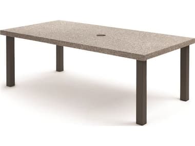 Homecrest Stonegate Aluminum 84''W x 42''D Rectangular Dining Table with Umbrella Hole HC254284DSG
