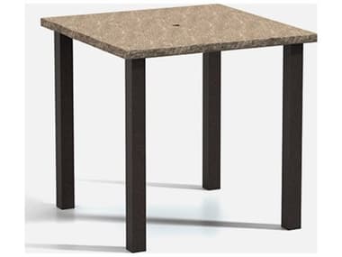 Homecrest Slate Aluminum 42'' Wide Square Post Base Bar Table with Umbrella Hole HC2542SBRSL