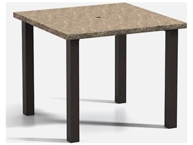 Homecrest Slate Aluminum 42'' Wide Square Post Base Counter Table with Umbrella Hole HC2542SBSL