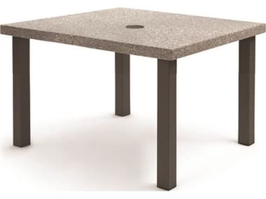 Homecrest Stonegate Aluminum 42'' Square Dining Table with Umbrella Hole HC2542SDSG