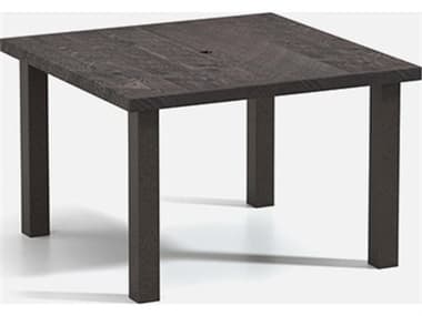 Homecrest Timber Aluminum 42'' Wide Square Post Base Dining Table with Umbrella Hole HC2542SDTM