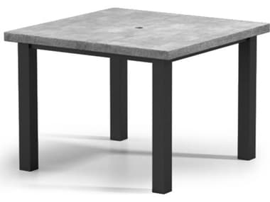Homecrest Concrete Aluminum 42'' Square Cafe Table with Umbrella Hole HC2542SFCT