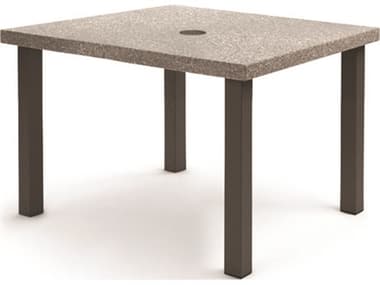 Homecrest Stonegate Aluminum 42'' Square Dining Table with Umbrella Hole HC2542SFSG