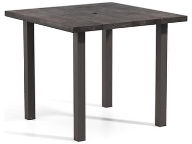 Homecrest Timber Aluminum 48'' Wide Square Bar Post Base Table with Umbrella Hole HC2548SBRTM