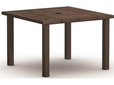 Homecrest Timber Aluminum 48'' Wide Square Counter Table with Umbrella Hole HC2548SBTM