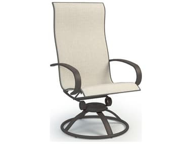 Homecrest Harbor Sling Aluminum High Back Swivel Rocker Dining Arm Chair HC32910