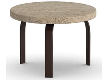 Homecrest Sandstone Faux Aluminum 24'' Wide Round End Table HC3724RSS
