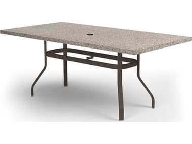 Homecrest Stonegate Aluminum 62''W x 42''D Rectangular Dining Table with Umbrella Hole HC374262BSG