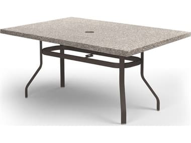 Homecrest Shadow Rock Aluminum 62''W x 42''D Rectangular Counter Table with Umbrella Hole HC374262BSH