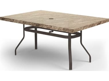 Homecrest Slate Aluminum 62''W x 42''D Rectangular Counter Table with Umbrella Hole HC374262BSL