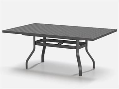 Homecrest Latitude Aluminum 67''W x 42''D Rectangular Counter Table with Umbrella Hole HC374267XBLT