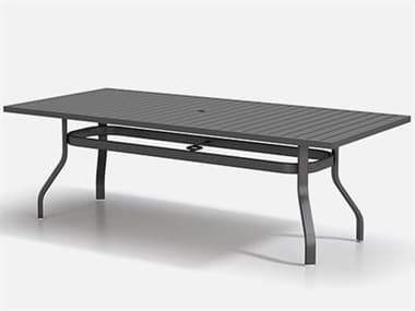 Homecrest Latitude Aluminum 67''W x 42''D Rectangular Dining Table with Umbrella Hole HC374267XDLT