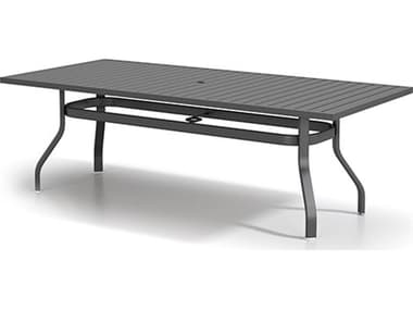 Homecrest Latitude Aluminum 67"W x 42"D Rectangular Dining Table with Umbrella Hole HC374267XFLT