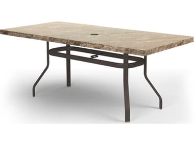 Homecrest Slate Aluminum 82''W x 42''D Rectangular Counter Table with Umbrella Hole HC374282BSL
