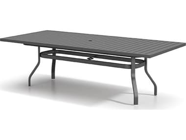 Homecrest Latitude Aluminum 93"W x 42"D Rectangular Dining Table with Umbrella Hole HC374293XFLT