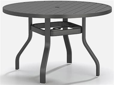 Homecrest Latitude Aluminum 42'' Round Dining Table with Umbrella Hole HC3742RDLT