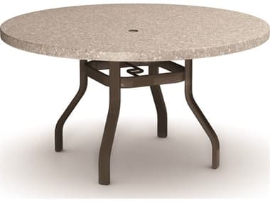 Homecrest Shadow Rock Aluminum 42'' Round Dining Table with Umbrella Hole HC3742RDSH