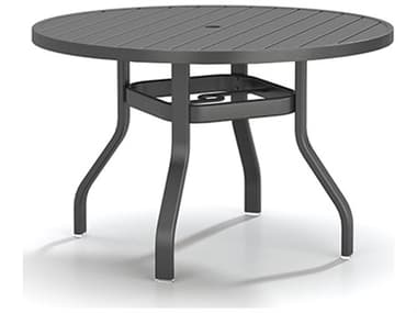 Homecrest Latitude Aluminum 42" Round Dining Table with Umbrella Hole HC3742RFLT