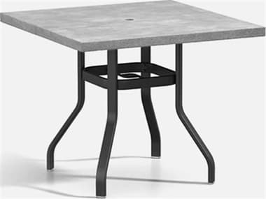 Homecrest Concrete Aluminum 42'' Wide Square Universal Base Counter Table with Umbrella Hole HC3742SBCT
