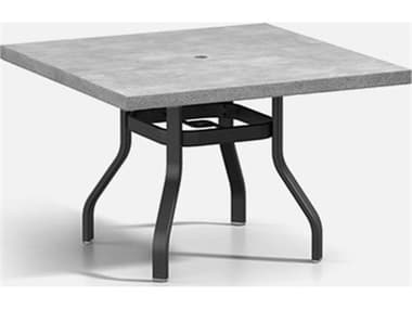 Homecrest Concrete Aluminum 42'' Wide Square Universal Base Dining Table with Umbrella Hole HC3742SDCT