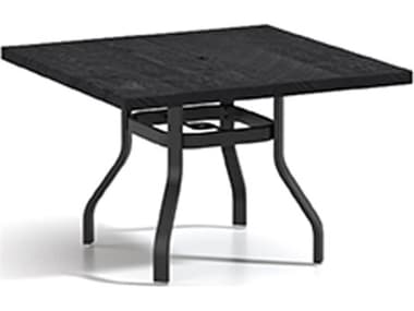 Homecrest Timber Natural Series Aluminum 42" Square Dining Table with Umbrella Hole HC3742SFTM