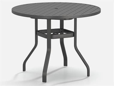 Homecrest Latitude Aluminum 48'' Round Counter Table with Umbrella Hole HC3748RBLT